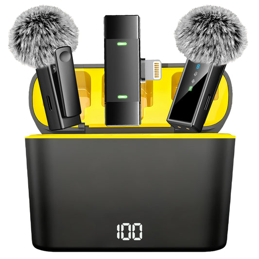 Btootos J68 Wireless Microphone for iOS, Lavalier Microphones, noise cancelling mic mini for Clear Recording, 2 USB-C Mic for YouTube, Podcast, Vlogging, ASMR