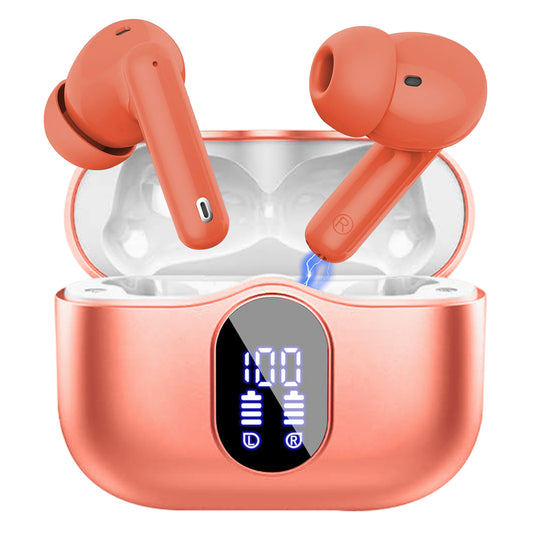 Aptkdoe Wireless Earbuds, Bluetooth 5.4 Headphones Bass Stereo, Ear Buds with Noise Cancelling Mic LED Display, 36H Playtime in Ear Earphones, IP7 Waterproof Sport Headset for Android iOS