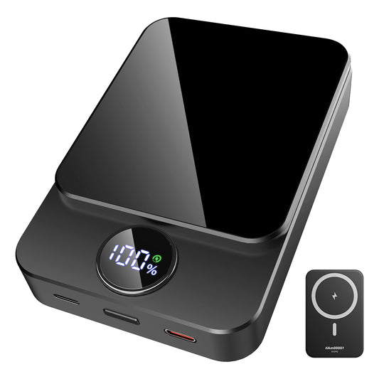 Btootos Magnetic Wireless Portable Charger, 10000mAh Power Bank with PD20w Fast Charging, USB C in&Out Battery Pack, Compatible with Mag-Safe for iPhone 16/15/14/13/12 Series, Samsung, Android, and More