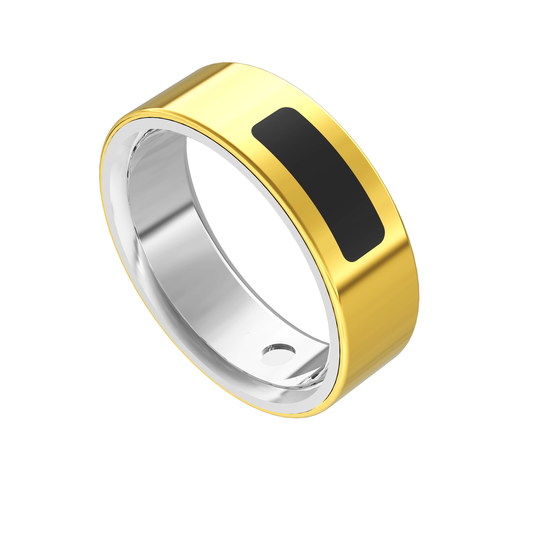 Btootos Smart Ring for Women Men, Bluetooth 5.4 Fitness Ring with Touch, Fitness Tracker with Vibration Reminder, IP68 Waterproof Ring with 6-Day Battery Life for iPhone/Android (Gold, Size 7)
