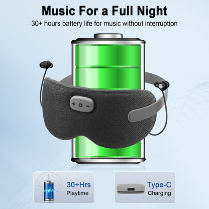 Aptkdoe Sleep Headphones, Sleep Mask with Headphones Bluetooth 5.3 with HD Stereo Speakers for Side Sleepers, Zero Eye Pressure, Adjustable 3D Sleep Eye Mask for Airplane/Travel/Meditation/Nap