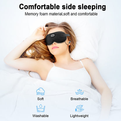 Aptkdoe Sleep Headphones, Sleep Mask with Headphones Bluetooth 5.3 with HD Stereo Speakers for Side Sleepers, Zero Eye Pressure, Adjustable 3D Sleep Eye Mask for Airplane/Travel/Meditation/Nap