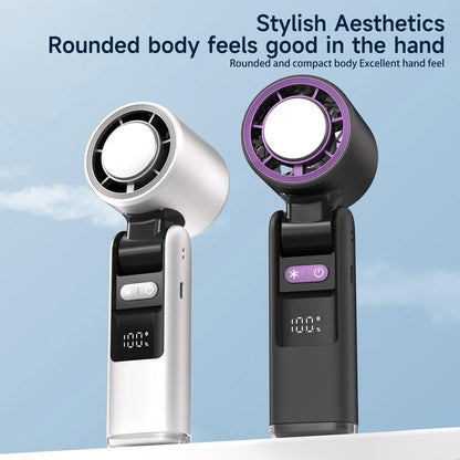 Tesnour Portable Handheld TurboFan, 3 IN 1 Mini Hand Fan with 4000mAh Battery Operated, Upto 10 Working Hours, 5 Gear Wind, Rechargeable with Air Turbo Tech Cooling Fan for Travel/Outdoor/Home/Offic