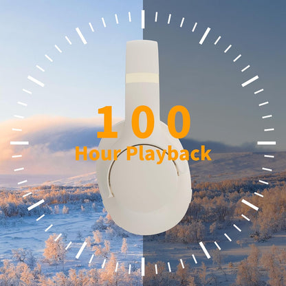 GAGZ Active Noise Cancelling Headphones with Microphone-100H Playtime, Headphones Wireless with Deep Stereo Sound, Foldable Comfort, Bluetooth Headphones Wireless for Travel, Work or Commute