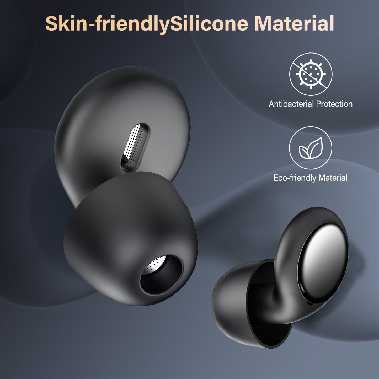 Aptkdoe Ear Plugs for Sleeping Noise Cancelling, 35dB Silicone Earplugs, Ultra-Comfy Reusable Noise-Reducing Earbud for Sleep, Deep Focus, Travel, Everyday Noise Relief with 4 Eartips and Carrying Case,Black