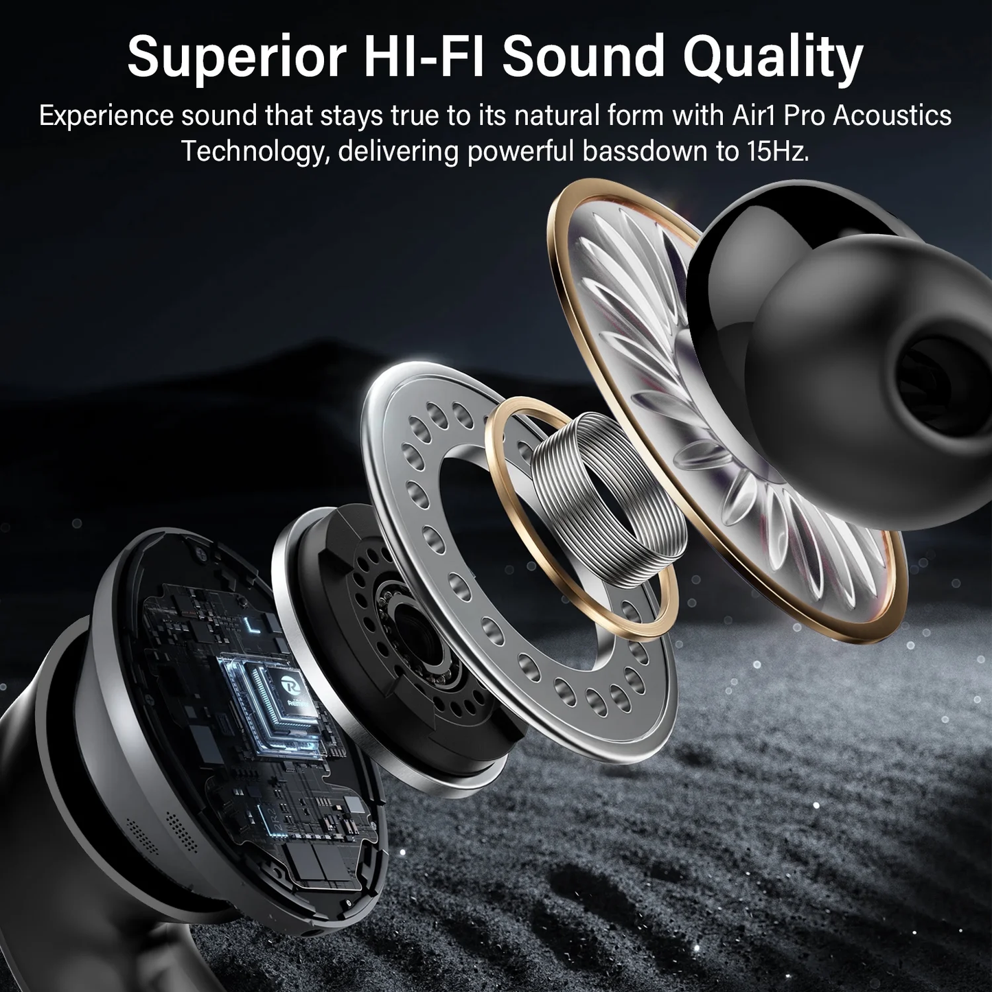 Aptkdoe Wireless Earbuds, Bluetooth 5.4 Headphones with Hybrid Active Noise Cancelling with 3 Mics ANC Clear Call, 40H Playtime Earphones with Wireless Charging Case Power Display for Gym/Running/Work, Black