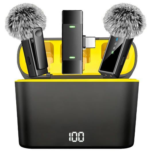 Btootos J68 Wireless Microphone for Android, Lavalier Microphones, noise cancelling mic mini for Clear Recording, 2 USB-C Mic for YouTube, Podcast, Vlogging, ASMR