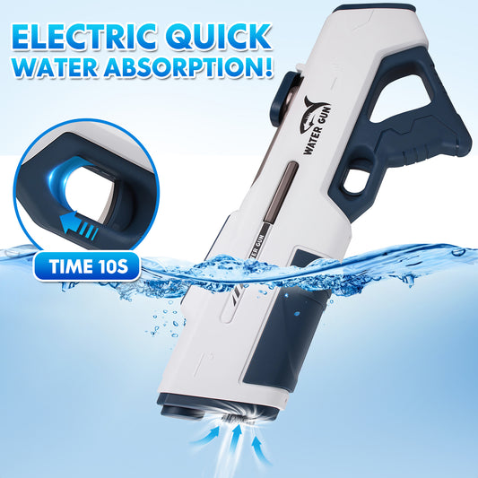 Btootos Electric Water Guns for Adults Kids, Automatic Water Reload & Shooting, Automatic Water Gun, Large Capacity Battery Powered Squirt Gun, Summer Beach Pool Backyard Outdoor Toys（White）