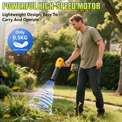 BTOOTOS Cordless Leaf Blower, Powerful Handheld Electric Blower with 2×2.0Ah Batteries&Charger, 600,000 RPM, Extended Nozzle, Lightweight Leaf Blowers for Patio, Leaves, Lawn, Yard, Dust, Snow, Car Cleaning