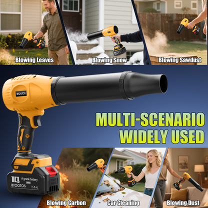 BTOOTOS Cordless Leaf Blower, Powerful Handheld Electric Blower with 2×2.0Ah Batteries&Charger, 600,000 RPM, Extended Nozzle, Lightweight Leaf Blowers for Patio, Leaves, Lawn, Yard, Dust, Snow, Car Cleaning
