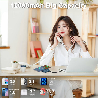 Btootos Magnetic Wireless Portable Charger, 10000mAh Power Bank with PD20w Fast Charging, USB C in&Out Battery Pack, Compatible with Mag-Safe for iPhone 16/15/14/13/12 Series, Samsung, Android, and More