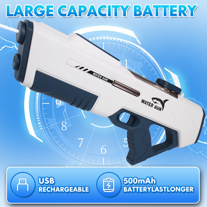 Btootos Electric Water Guns for Adults Kids, Automatic Water Reload & Shooting, Automatic Water Gun, Large Capacity Battery Powered Squirt Gun, Summer Beach Pool Backyard Outdoor Toys（White）