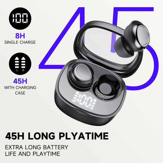 Aptkdoe 2025 Wireless Sleep Buds, Bluetooth 5.4 Sleep Earbuds for Side Sleepers, Hi-Fi Stereo 3D Bass Noise Cancelling Bluetooth headphones, 53H Playtime LED Earphones with Charging Case