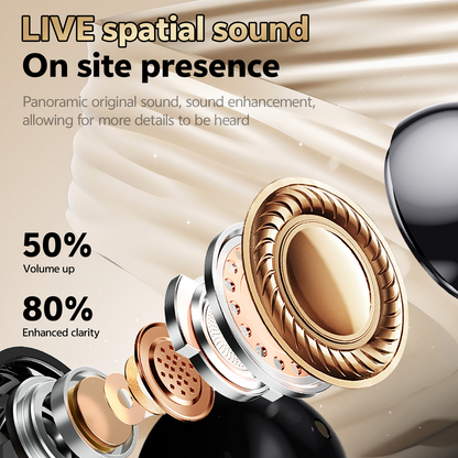 Aptkdoe Clip on Earbuds Bluetooth 5.4, Open Ear earbuds Wireless with Mic, Lightweight Comfort, Small-Ear Friendly Bluetooth Earbuds, 60H Sport Ear Buds, IP7 Waterproof Noise Cancelling Headphones, Black