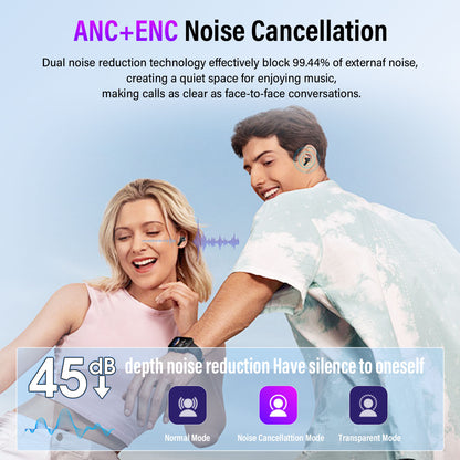 Aptkdoe Touch Screen Wireless Earbuds, Bluetooth 5.4 Ear Buds with Multifunctional with ENC Noise Cancelling MicClear Calls Earphones, 48H Bass Stereo Headphones, IP7 Waterproof Headphones for Workout