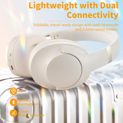 GAGZ Active Noise Cancelling Headphones with Microphone-100H Playtime, Headphones Wireless with Deep Stereo Sound, Foldable Comfort, Bluetooth Headphones Wireless for Travel, Work or Commute