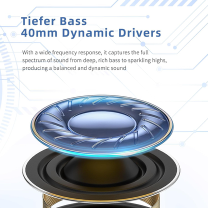 Niderson Wireless Over Ear Bluetooth Headphones with Microphone, Hi-Res Audio, Deep Bass, Bluetooth 5.3, Lightweight Design,Black