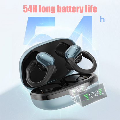 DRADZK Wireless Earbuds Bluetooth 5.3 Headphones 60hrs Playtime with Digital Display Sports Wireless Headphones with Earhook Deep Bass IPX7 Waterproof Over-Ear Earbuds for Android iOS Workout