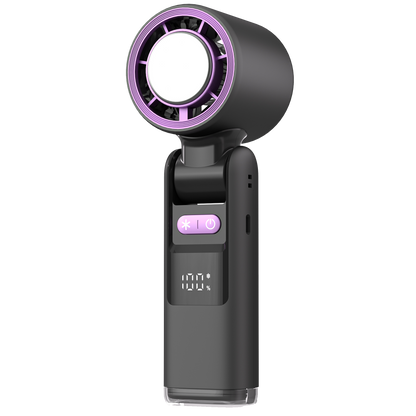 Tesnour Portable Handheld TurboFan, 3 IN 1 Mini Hand Fan with 4000mAh Battery Operated, Upto 10 Working Hours, 5 Gear Wind, Rechargeable with Air Turbo Tech Cooling Fan for Travel/Outdoor/Home/Offic