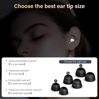 Aptkdoe Ear Plugs for Sleeping Noise Cancelling, 35dB Silicone Earplugs, Ultra-Comfy Reusable Noise-Reducing Earbud for Sleep, Deep Focus, Travel, Everyday Noise Relief with 4 Eartips and Carrying Case,Black