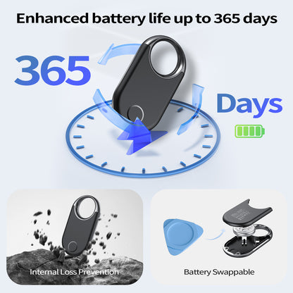 Aptkdoe Bluetooth Tracker, Smart GPS Locator Tracking Device, Item Finder for Keys, Wallet, Luggage, Pets, Use with Phones and Tablets Android or Later, Black