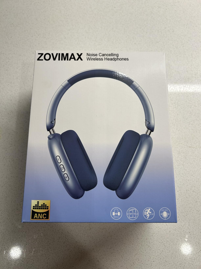 ZOVIMAX Wireless Noise Canceling Headphones Bluetooth 5.3 Over Ear Headphones with Microphone, Hi-Res Audio, 48H Playtime, Foldable Comfortable Earpads,Compatible with iOS,Android,PC