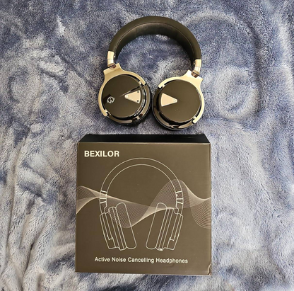BEXILOR Active Noise Cancelling Headphones with Upgraded Noise Cancellation, Bluetooth Headphones Wireless with HD Sound Vivid Deep Bass, for Home Office Travel Birthday Gift