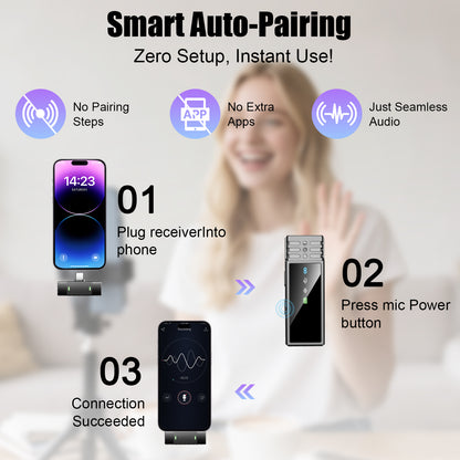 Btootos J68 Wireless Microphone for Android, Lavalier Microphones, noise cancelling mic mini for Clear Recording, 2 USB-C Mic for YouTube, Podcast, Vlogging, ASMR