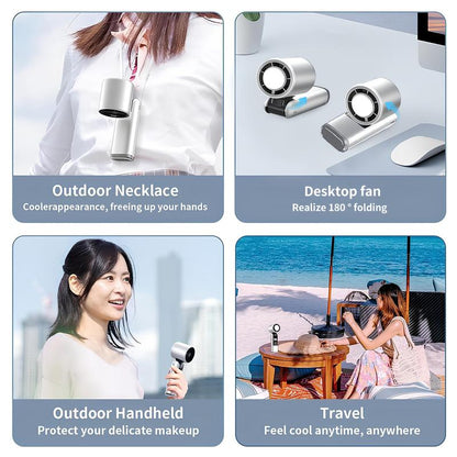 Tesnour Portable Handheld TurboFan, 3 IN 1 Mini Hand Fan with 4000mAh Battery Operated, Upto 10 Working Hours, 5 Gear Wind, Rechargeable with Air Turbo Tech Cooling Fan for Travel/Outdoor/Home/Offic