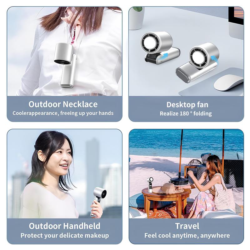 Tesnour Portable Handheld TurboFan, 3 IN 1 Mini Hand Fan with 4000mAh Battery Operated, Upto 10 Working Hours, 5 Gear Wind, Rechargeable with Air Turbo Tech Cooling Fan for Travel/Outdoor/Home/Offic