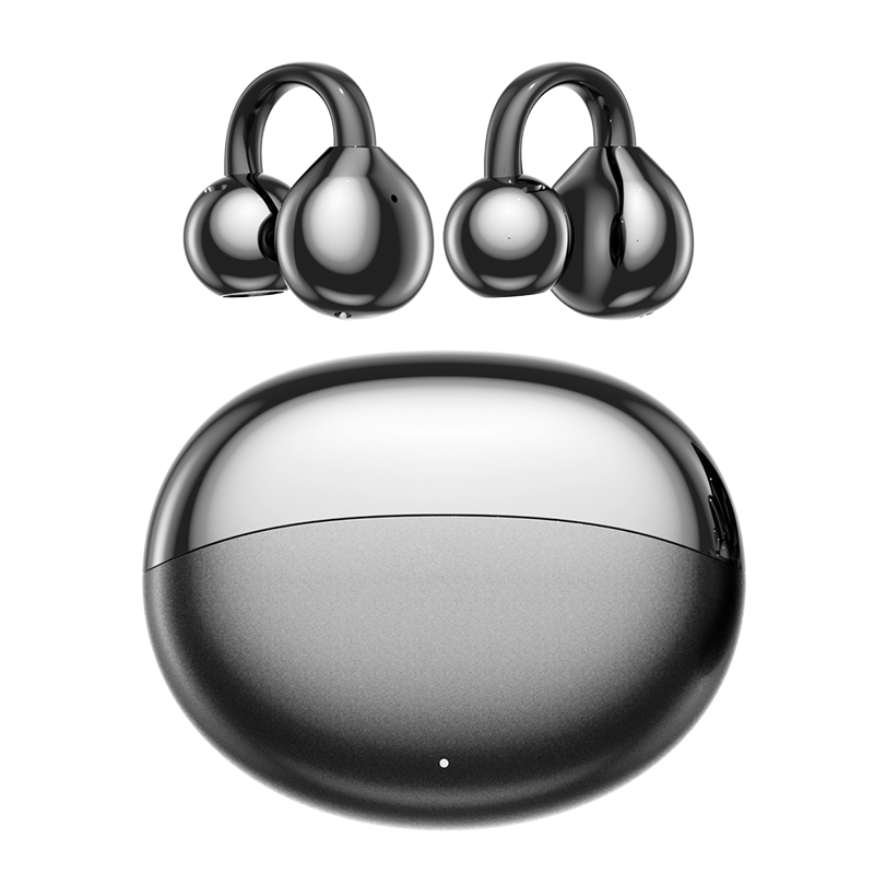 Aptkdoe Clip on Earbuds Bluetooth 5.4, Open Ear earbuds Wireless with Mic, Lightweight Comfort, Small-Ear Friendly Bluetooth Earbuds, 60H Sport Ear Buds, IP7 Waterproof Noise Cancelling Headphones, Black