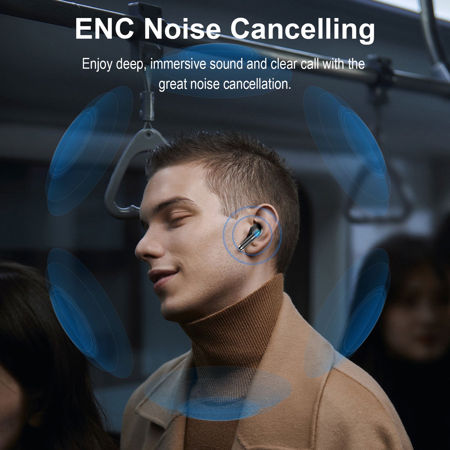 Aptkdoe Wireless Earbuds, Bluetooth 5.4 Earphone Sport, ENC Noise Cancelling Mic, 40H Playtime IPX7 Waterproof Headphone with LED Display for iOS Android Cellphone