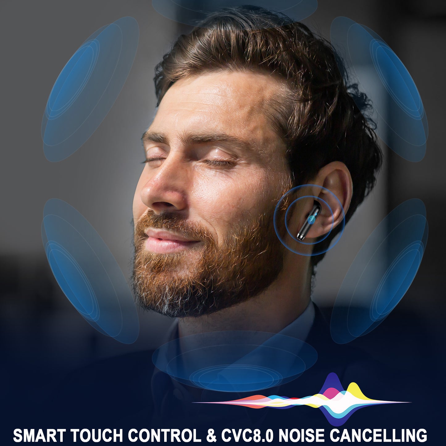 Jxrev Wireless Earbuds, Bluetooth 5.4 Headphones HiFi Stereo, 2025 Wireless Earphones with 4 ENC Noise Cancelling Mics, 40H Playtime Ear Buds with LED Display, IP7 Waterproof Bluetooth Earbuds USB-C Charge