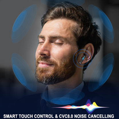 Jxrev Wireless Earbuds, Bluetooth 5.4 Headphones HiFi Stereo, 2025 Wireless Earphones with 4 ENC Noise Cancelling Mics, 40H Playtime Ear Buds with LED Display, IP7 Waterproof Bluetooth Earbuds USB-C Charge