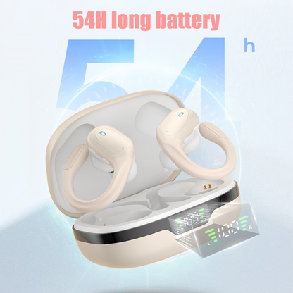 QROYZON Wireless Earbuds Bluetooth 5.3 Headphones 60hrs Playtime with Digital Display Sports Wireless Headphones with Earhook Deep Bass IPX7 Waterproof Over-Ear Earbuds for Android iOS Workout