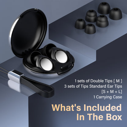 Aptkdoe Ear Plugs for Sleeping Noise Cancelling, 35dB Silicone Earplugs, Ultra-Comfy Reusable Noise-Reducing Earbud for Sleep, Deep Focus, Travel, Everyday Noise Relief with 4 Eartips and Carrying Case,Black