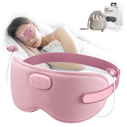 Aptkdoe Sleep Headphones, Sleep Mask with Headphones Bluetooth 5.3 with HD Stereo Speakers for Side Sleepers, Zero Eye Pressure, Adjustable 3D Sleep Eye Mask for Airplane/Travel/Meditation/Nap pink