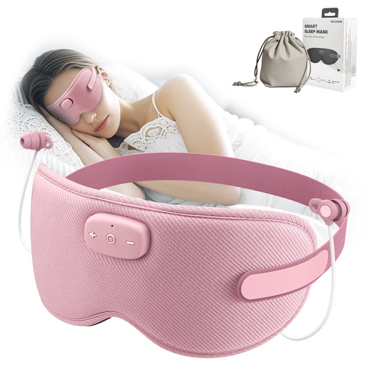 Aptkdoe Sleep Headphones, Sleep Mask with Headphones Bluetooth 5.3 with HD Stereo Speakers for Side Sleepers, Zero Eye Pressure, Adjustable 3D Sleep Eye Mask for Airplane/Travel/Meditation/Nap pink