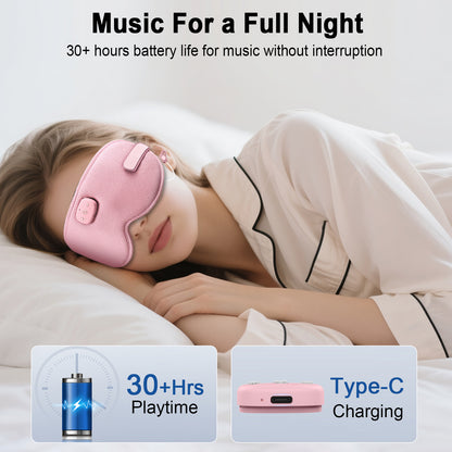 Aptkdoe Sleep Headphones, Sleep Mask with Headphones Bluetooth 5.3 with HD Stereo Speakers for Side Sleepers, Zero Eye Pressure, Adjustable 3D Sleep Eye Mask for Airplane/Travel/Meditation/Nap pink