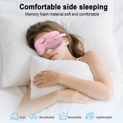 Aptkdoe Sleep Headphones, Sleep Mask with Headphones Bluetooth 5.3 with HD Stereo Speakers for Side Sleepers, Zero Eye Pressure, Adjustable 3D Sleep Eye Mask for Airplane/Travel/Meditation/Nap pink