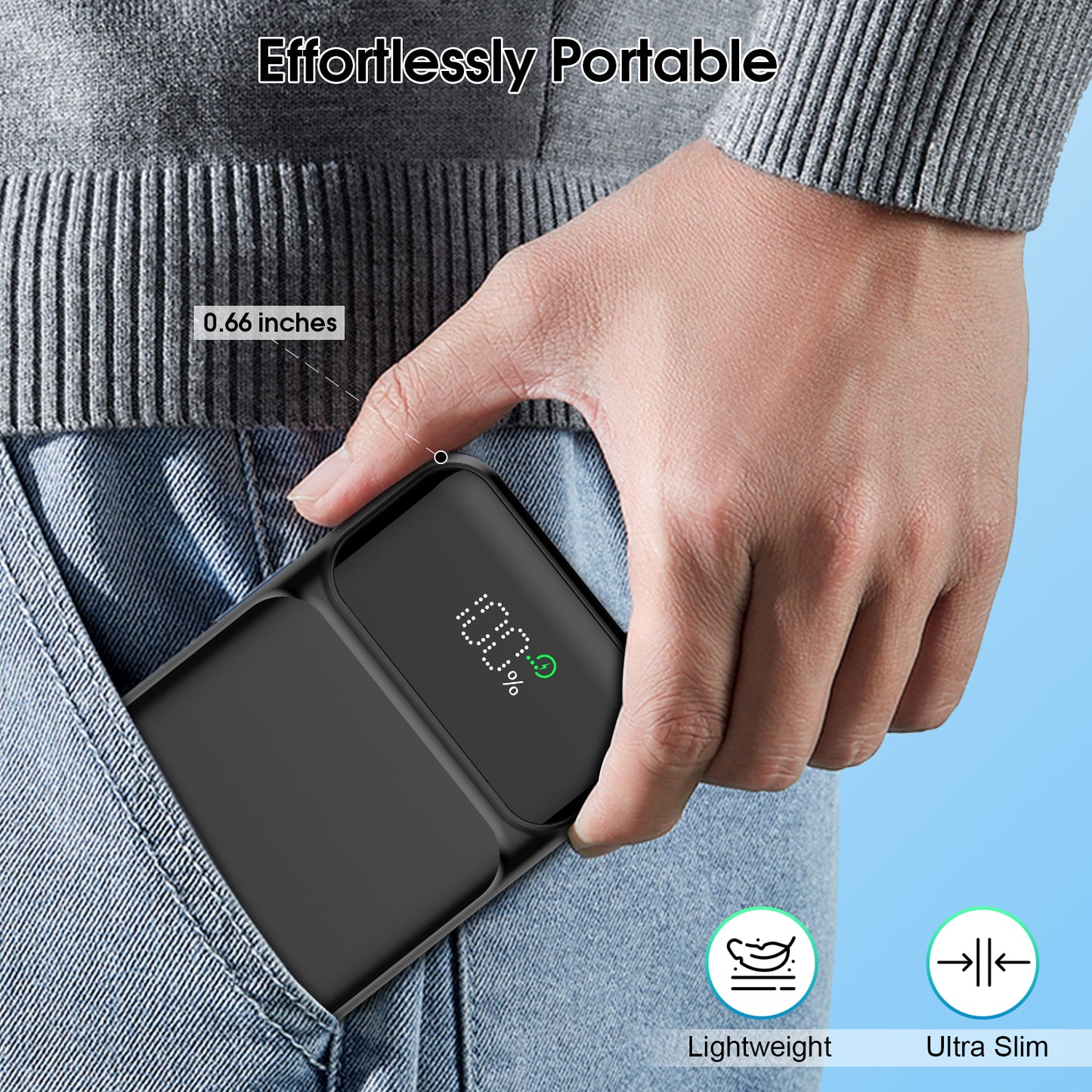 Btootos Portable Charger 10000mAh Power Bank with PD 22.5w Fast Charging, USB C in&out External Battery Pack, Portable Cell Phone Charger for iPhone 16 15 14 /Pro/Pro Max/Plus Samsung S23 S22 Android Phone