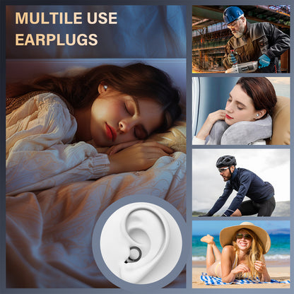 Aptkdoe Ear Plugs for Sleeping Noise Cancelling, 35dB Silicone Earplugs, Ultra-Comfy Reusable Noise-Reducing Earbud for Sleep, Deep Focus, Travel, Everyday Noise Relief with 4 Eartips and Carrying Case,Black