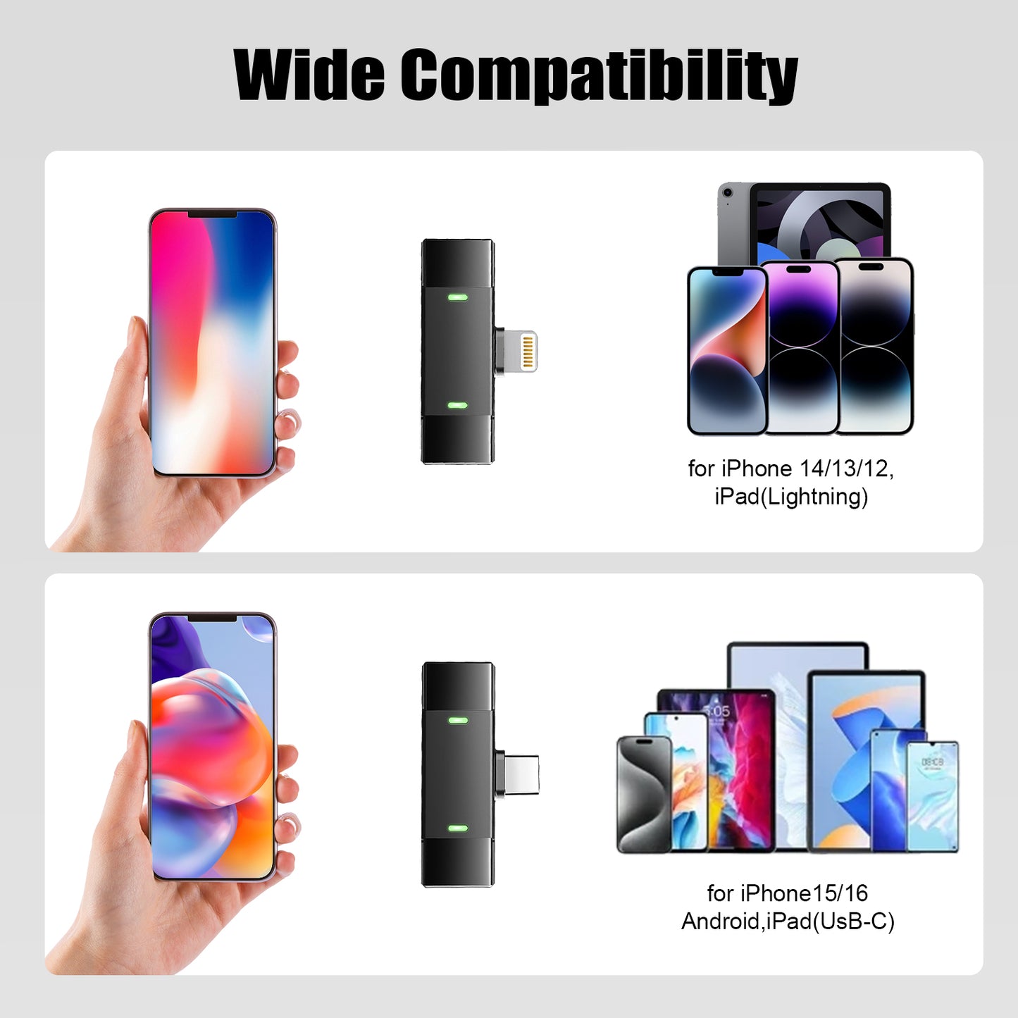 Btootos J68 Wireless Microphone for iOS, Lavalier Microphones, noise cancelling mic mini for Clear Recording, 2 USB-C Mic for YouTube, Podcast, Vlogging, ASMR