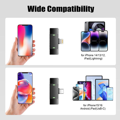 Btootos J68 Wireless Microphone for iOS, Lavalier Microphones, noise cancelling mic mini for Clear Recording, 2 USB-C Mic for YouTube, Podcast, Vlogging, ASMR