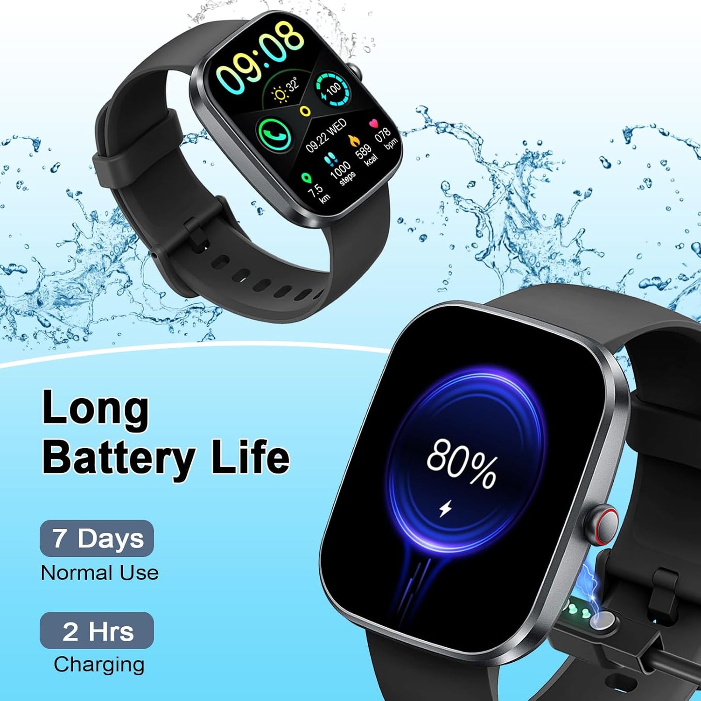 Smart Watch(Answer/Make Call), Fitness Activity Tracker with 110+ Sport Modes, 1.91" IP68 Waterproof Smartwatch for Men Women, for Android iOS, Perfect Gift for Holidays