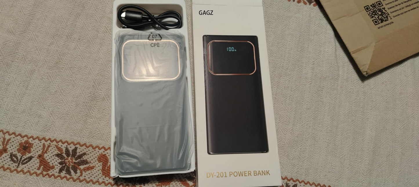 GAGZ Power Bank 22.5W Fast Charging, 10000mAh Powerbank for iPhone 17/16/15/14/13/12/11 Samsung Xiaomi etc, Battery chargers for mobile phones with 3A USB-C Inputs and Outputs Compatible with Android iOS 2025