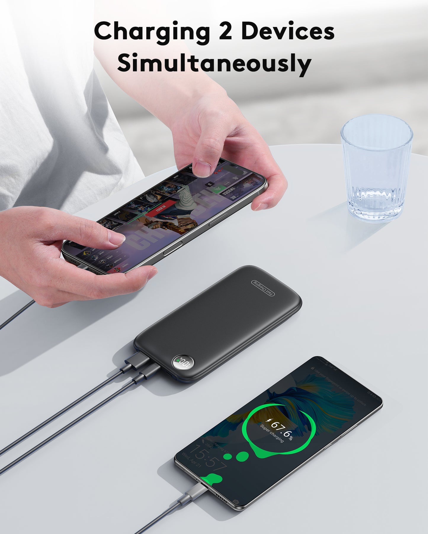 MUGO Fast Charging Power Bank, 10000mah Portable Charger for iPhone, 22.5W USB C in&Out Battery Pack Phone Charger Portable, Slim Powerbank for iPhone 16/15/14 Series, Samsung, Google,Android