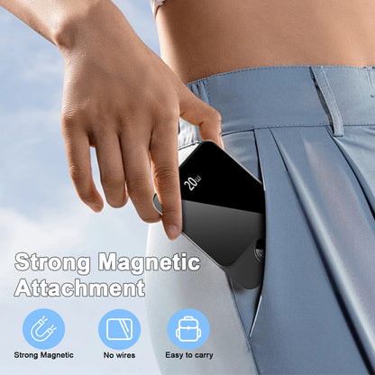 Btootos Magnetic Wireless Portable Charger, 10000mAh Power Bank with PD20w Fast Charging, USB C in&Out Battery Pack, Compatible with Mag-Safe for iPhone 16/15/14/13/12 Series, Samsung, Android, and More