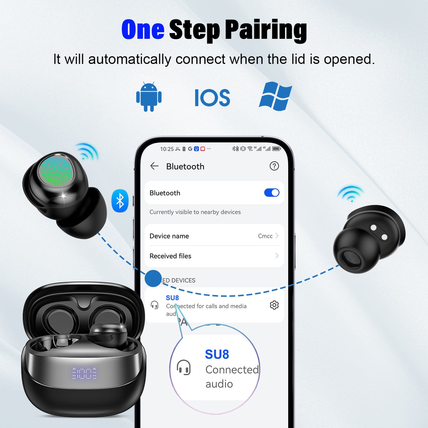 Aptkdoe Sleep Earbuds, Noise Cancelling Wireless Ear buds for Side Sleepers, Bluetooth 5.4 in Ear Light-Weight Mini Headphones, 47H Playtime Clear Calls Earphones for Sleeping, Exercise, Working, Hiking
