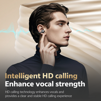 Aptkdoe Clip on Earbuds Bluetooth 5.4, Open Ear earbuds Wireless with Mic, Lightweight Comfort, Small-Ear Friendly Bluetooth Earbuds, 60H Sport Ear Buds, IP7 Waterproof Noise Cancelling Headphones, Black